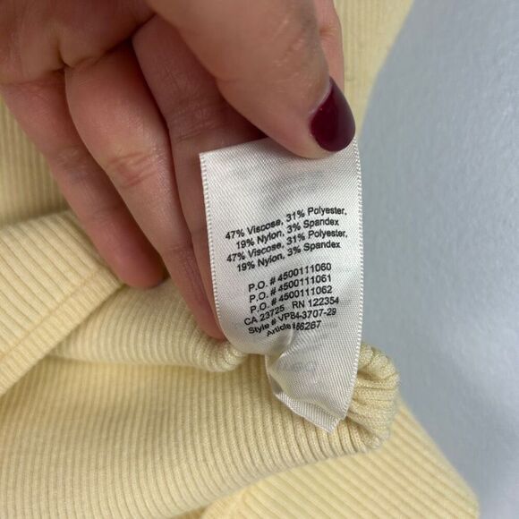 Aritzia Wilfred Cutout Ribbed Top Butter Yellow -M - Picture 5 of 6